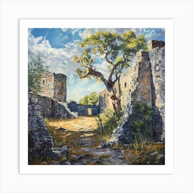 A Great Zimbabwe Ruins In Zimbabwe Oil Painting Art Print