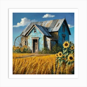 Sunflowers In The Field 2 Art Print