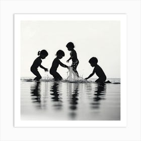 Children Playing In The Water Art Print