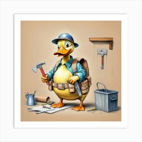 Ducky Builder Art Print