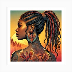 Tattooed Black Woman 2 Art Print