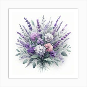 Bouquet Of Lavender Art Print