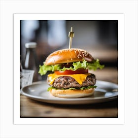 Hamburger On A Plate 37 Art Print