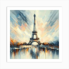 Creative Brush Painting Eiffel Tower Paris 2 Art Print