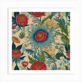 Floral Wallpaper 1 Art Print