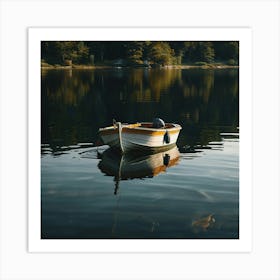 Small Boat On The Lake Art Print