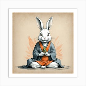 Buddha Bunny 3 Art Print