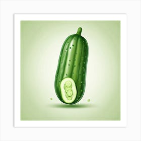 Cucumber Vector Illustration 1 Art Print