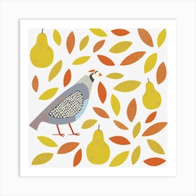 Partridge Game Bird with Pears Art Print