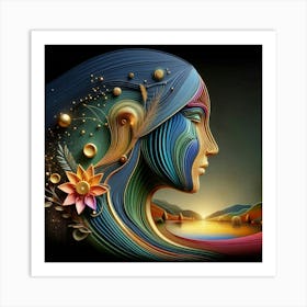 A lady's face 3 Art Print