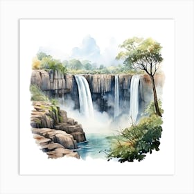 Watercolor Waterfall 4 Art Print