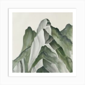 Japanese Watercolour Of Mount Myogi 7 Art Print