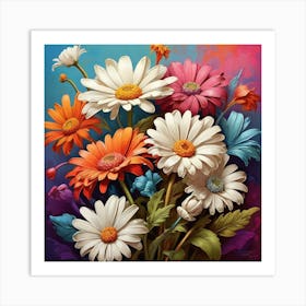 Daisies In A Vase art print 1 Art Print