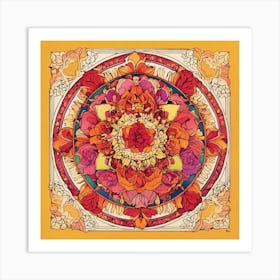 Rose mandala colorful 5 Art Print