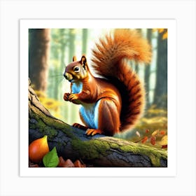 Squirrel In The Forest 362 Art Print