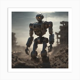 Robot In The Desert 10 Art Print