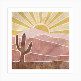 Cactus In The Desert 4 Art Print