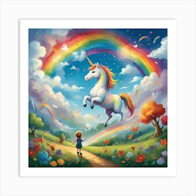 Pia & Unicorny Art Print