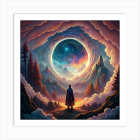 Fantasy Landscape With A Portal In The Sky Art Print