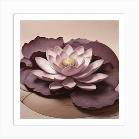 Aesthetic style, Large mauve lotus flower 1 Art Print