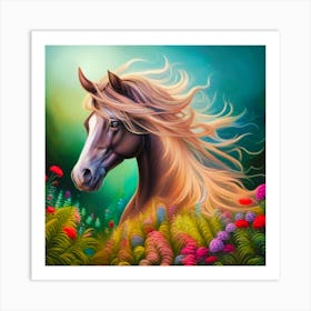 Horse In The Meadow Art Print