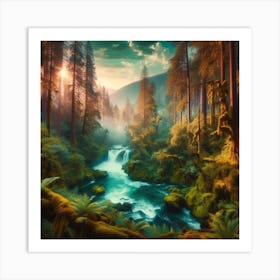 River In The Forest Art Print