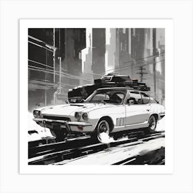 Car In The City Art Print