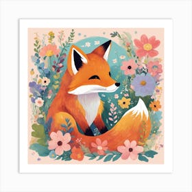 Fox In The Meadow Art Print