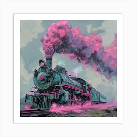 Pink Train Art Print