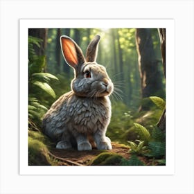 Rabbit In The Forest 86 Art Print