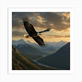 Bald Eagle In Flight Art Print