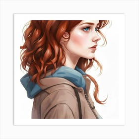 Red Haired Girl Art Print