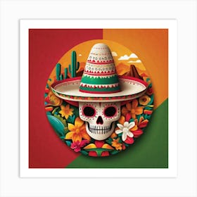 Day Of The Dead Skull 131 Art Print