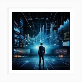 An Intricate Complex Illustration Revealing Data Statistics And Analysis Set Against A Backdrop Wi 2 1 Art Print