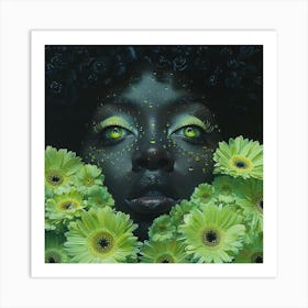 'Black Girl With Green Eyes' Art Print