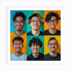 Portrait Of Asian Men Art Print