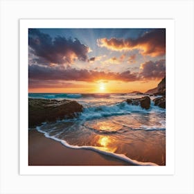 Sunset On The Beach 7 Art Print