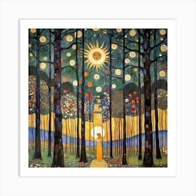 Sun In The Forest Art Print