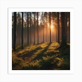 The sunlight in the forest Art Print