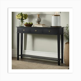 Black Console Table With Turnwood Legs 2 Art Print