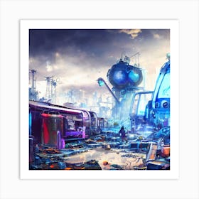 Futuristic City slum Art Print