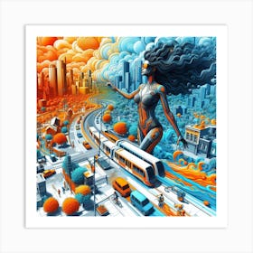 City On Fire Art Print