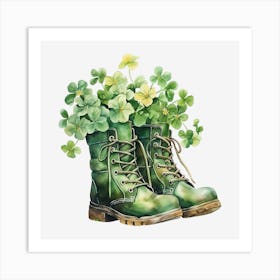 St Patrick'S Day Boots Art Print