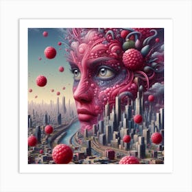 'Raspberry City' Art Print