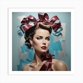 Dreamshaper V7 An Artwork Depicting A Woman Wearing A Bow In H 2 Art Print