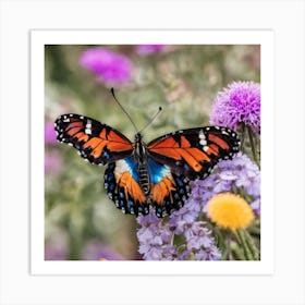 Butterfly On A Flower Art Print