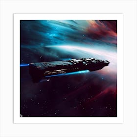 Spaceship In Space 2 Art Print