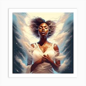 Angel In The Clouds Art Print