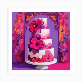 Floral Wedding Cake Art Print