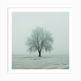 Lone Tree In The Fog 2 Art Print